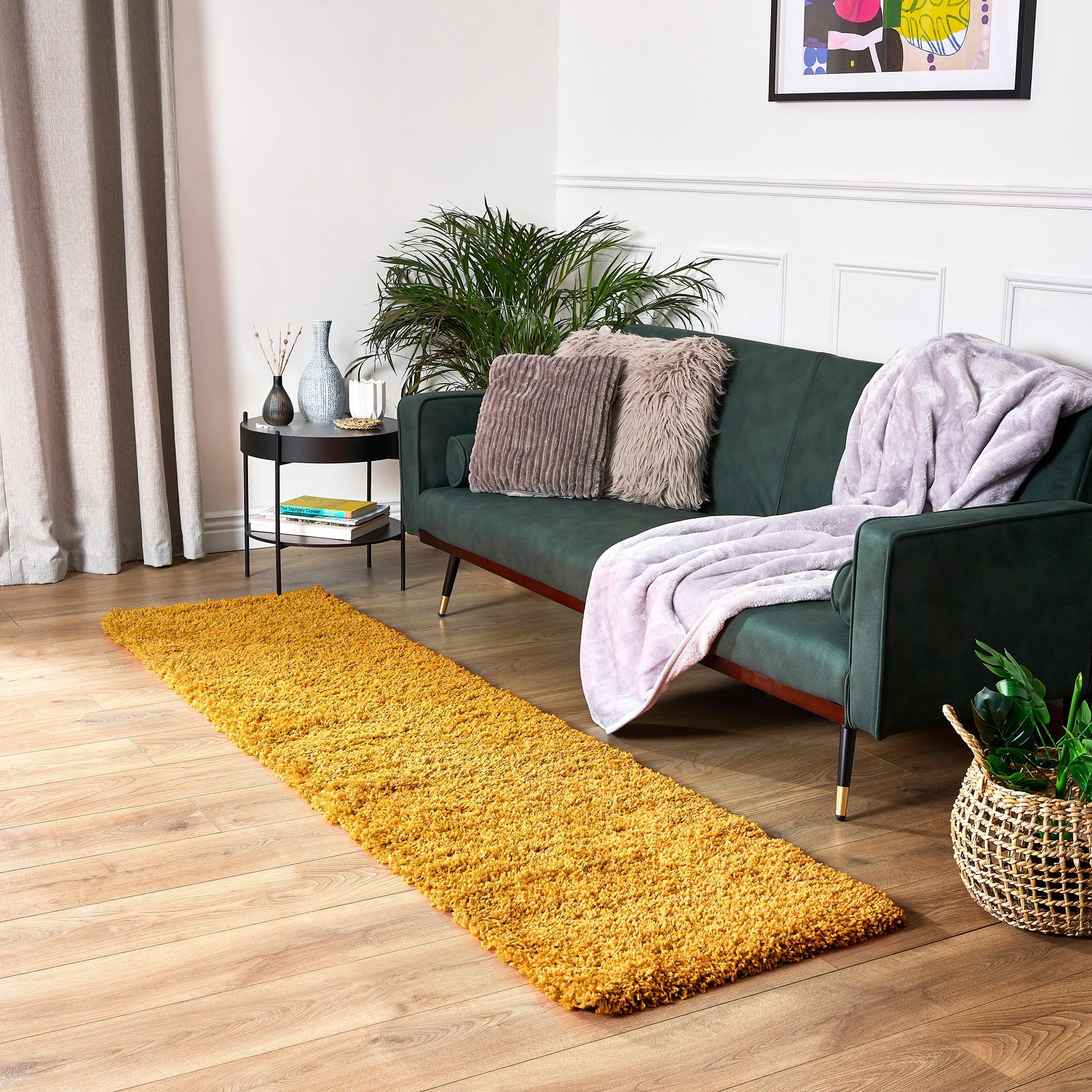 Golden Ochre Thick Shaggy Rug - California Rug Masters