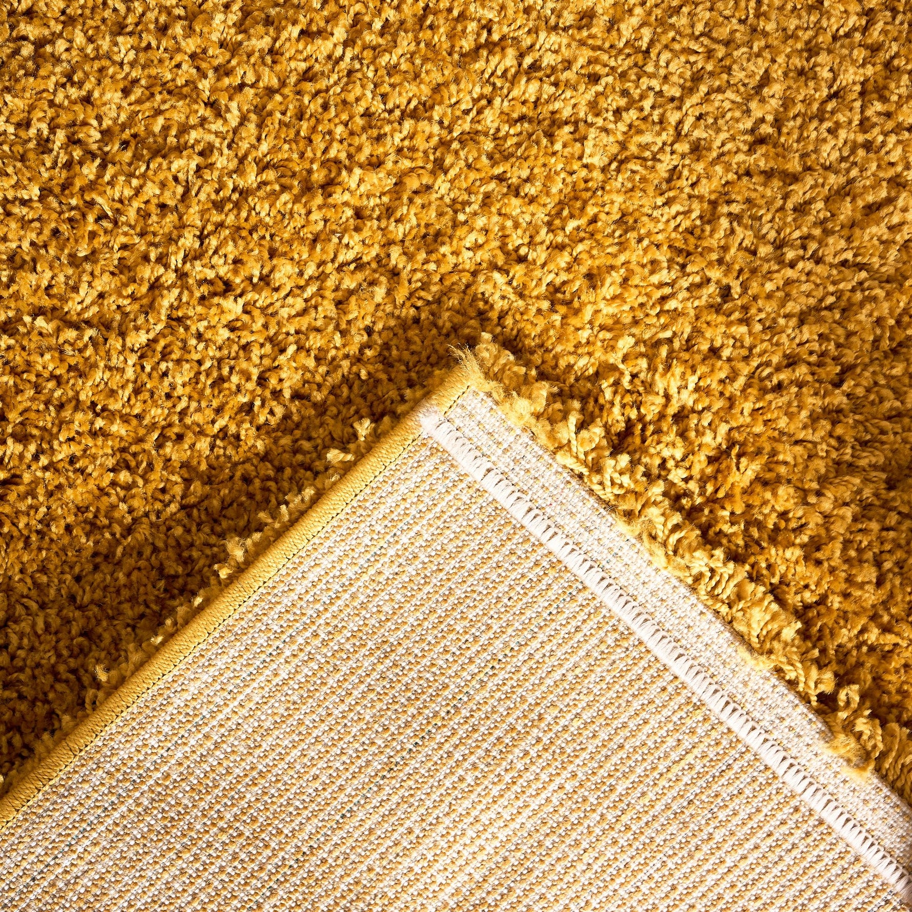 Golden Ochre Thick Shaggy Rug - California - Bargainia.com - 