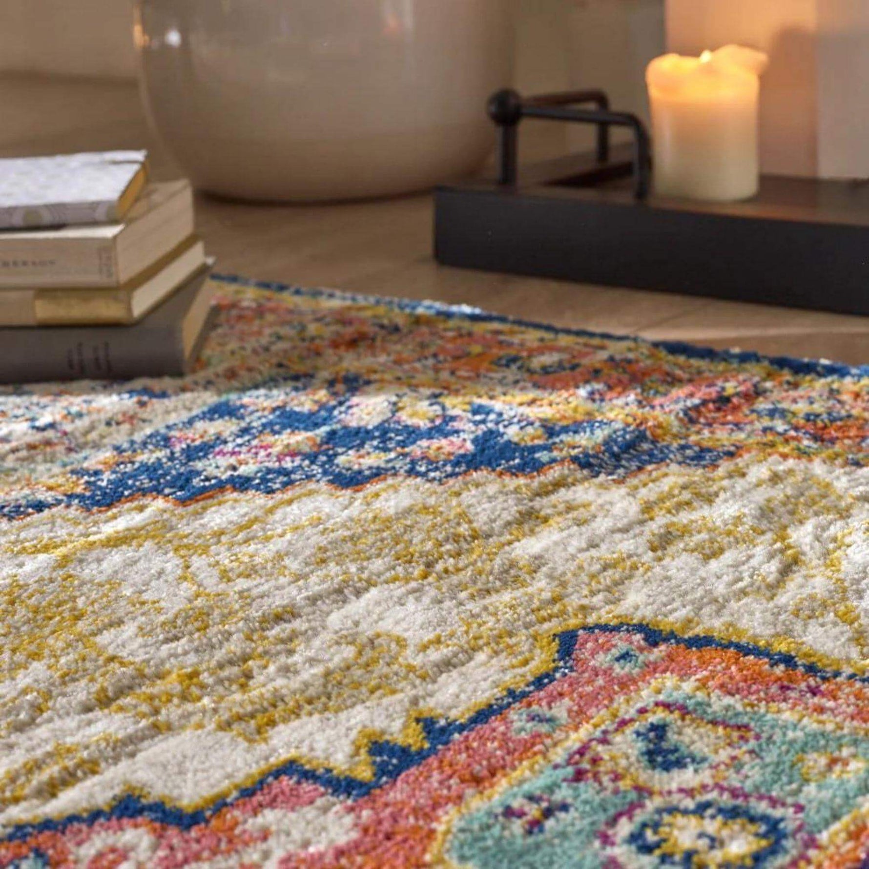 Granada Multicolour Vintage Rug | Amber - Bargainia.com - 
