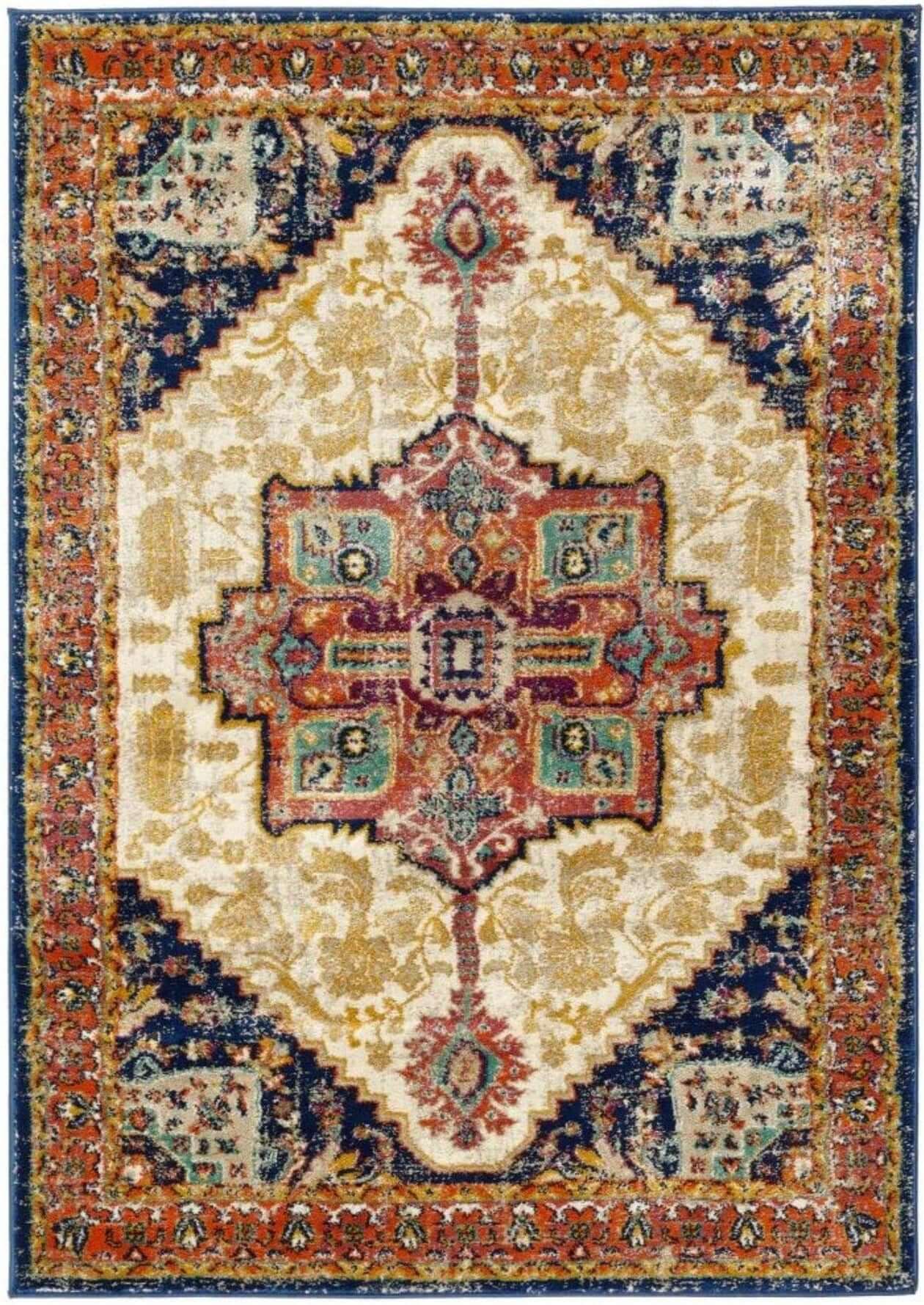 Granada Multicolour Vintage Rug | Amber - Bargainia.com - 5026134568747 - GRENDA_AMBERX_080X150