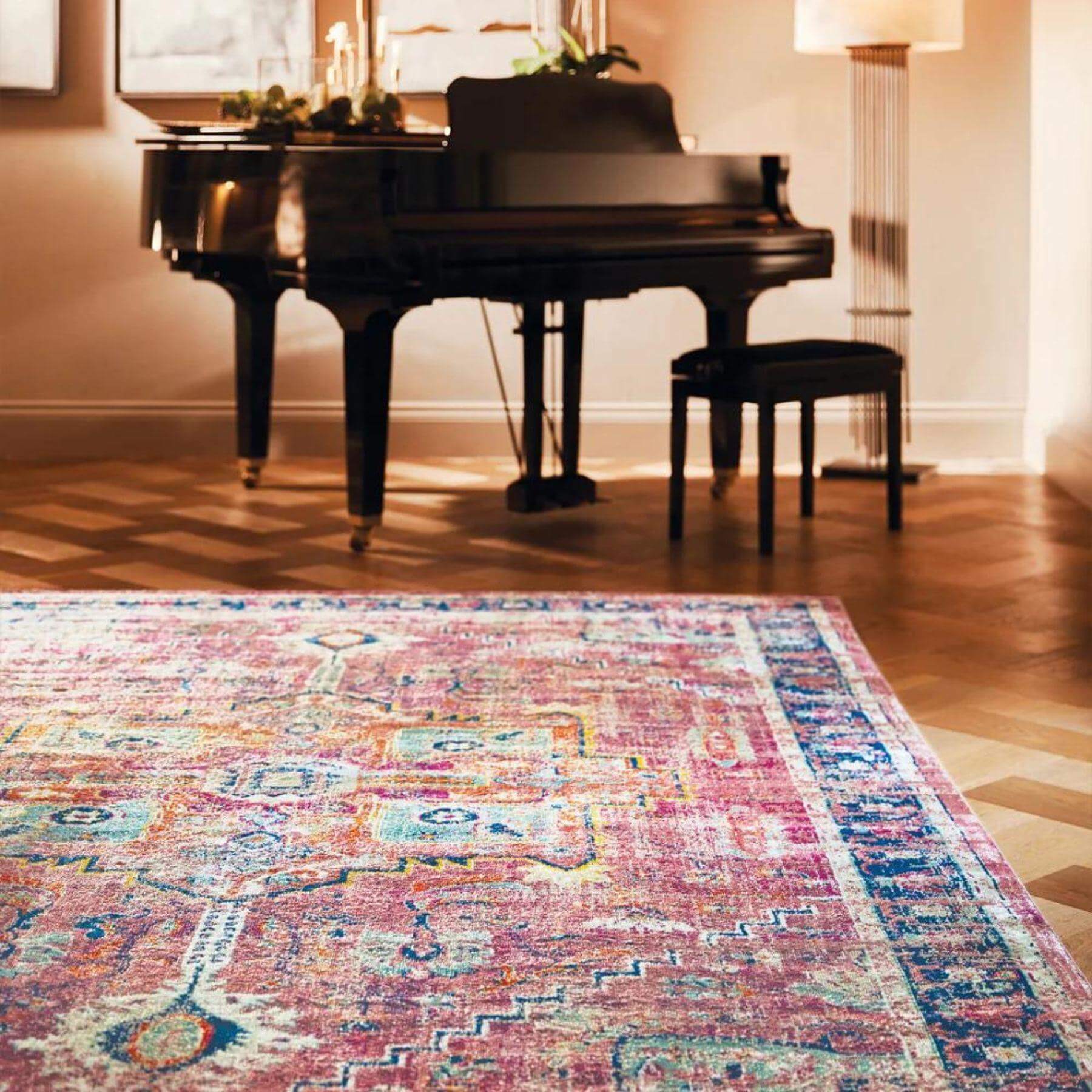 Granada Multicolour Vintage Rug | Ruby - Bargainia.com - 5026134544628 - GRENDA_REDXXX_080X150