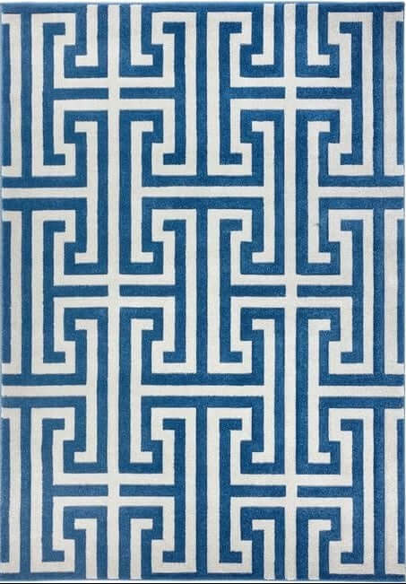 Greek Key Rug Geometric Design - Bargainia.com - 5056584576450 - GREEKK_NAVGRY_080X150