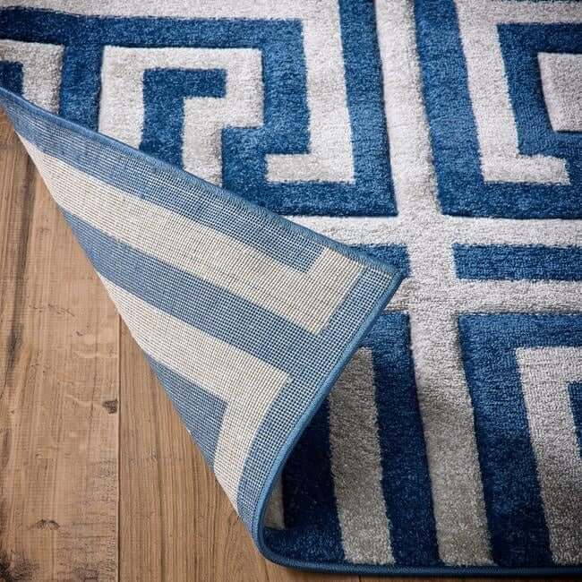 Greek Key Rug Geometric Design - Bargainia.com - 5056584576450 - GREEKK_NAVGRY_080X150