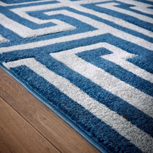 Greek Key Rug Geometric Design - Bargainia.com - 5056584576450 - GREEKK_NAVGRY_080X150