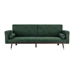 Green Sofa Bed 3 Seater Faux Suede Click Clack - Jenna - Bargainia.com - 