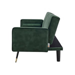 Green Sofa Bed 3 Seater Faux Suede Click Clack - Jenna - Bargainia.com - 