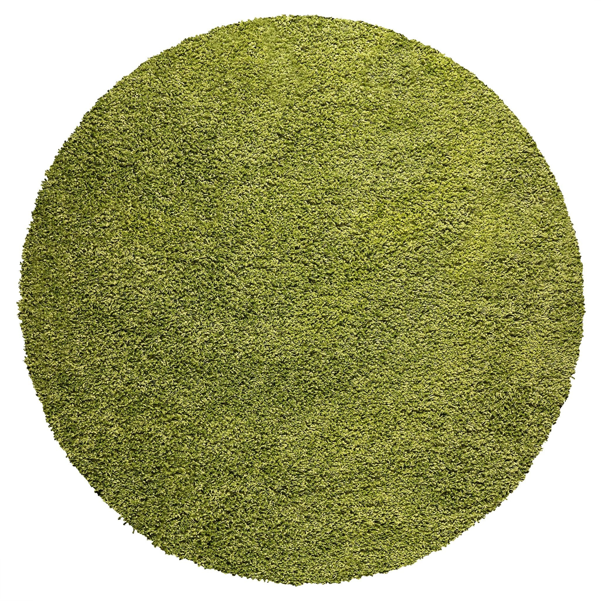 Green Thick Shaggy Rug - California Rugs Rug Masters 120cm Circle