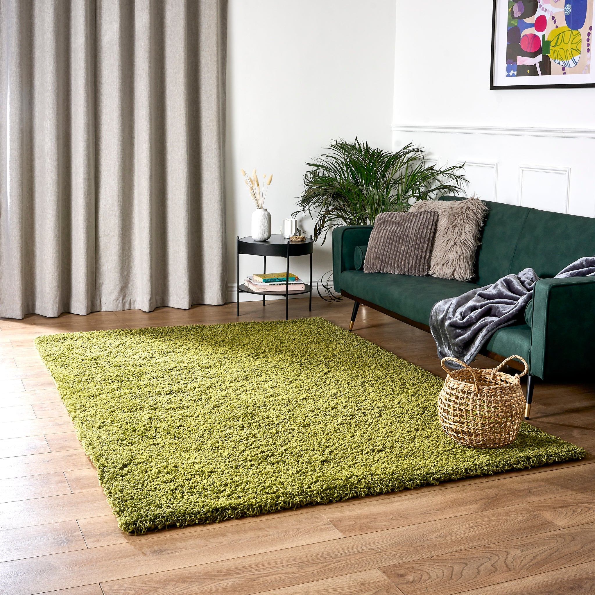 Green Thick Shaggy Rug - California Rugs Rug Masters