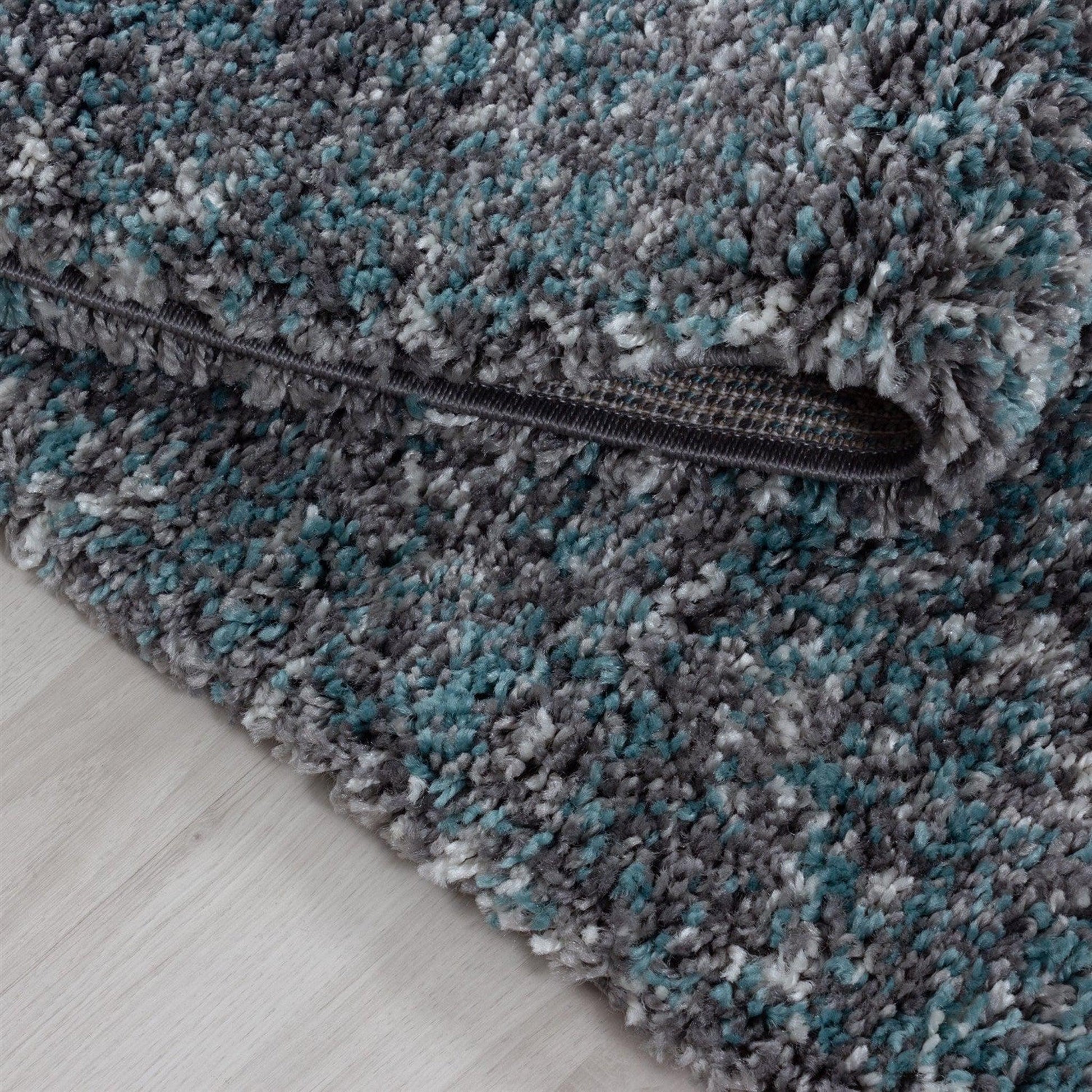 Grey & Blue Blend Shaggy Rug - Enjoy Rugs Rug Masters