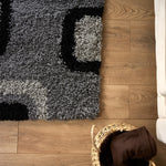 Grey Boxed Thick Shaggy Rug - California - Bargainia.com - 