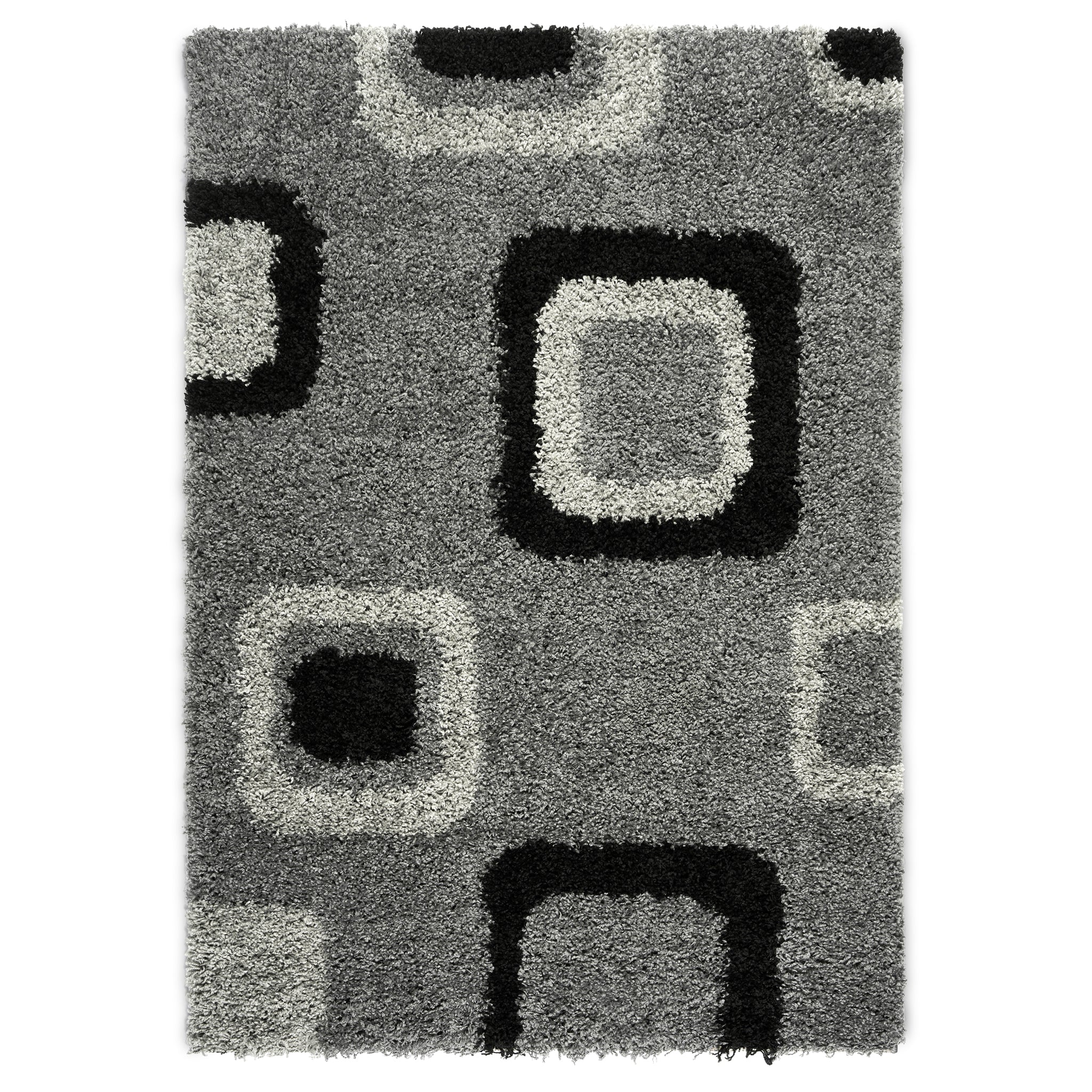 Grey Boxed Thick Shaggy Rug - California Rugs Rug Masters