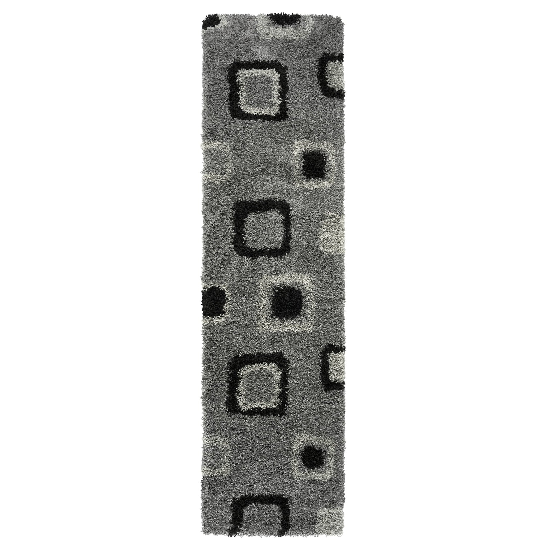 Grey Boxed Thick Shaggy Rug - California - Bargainia.com - 