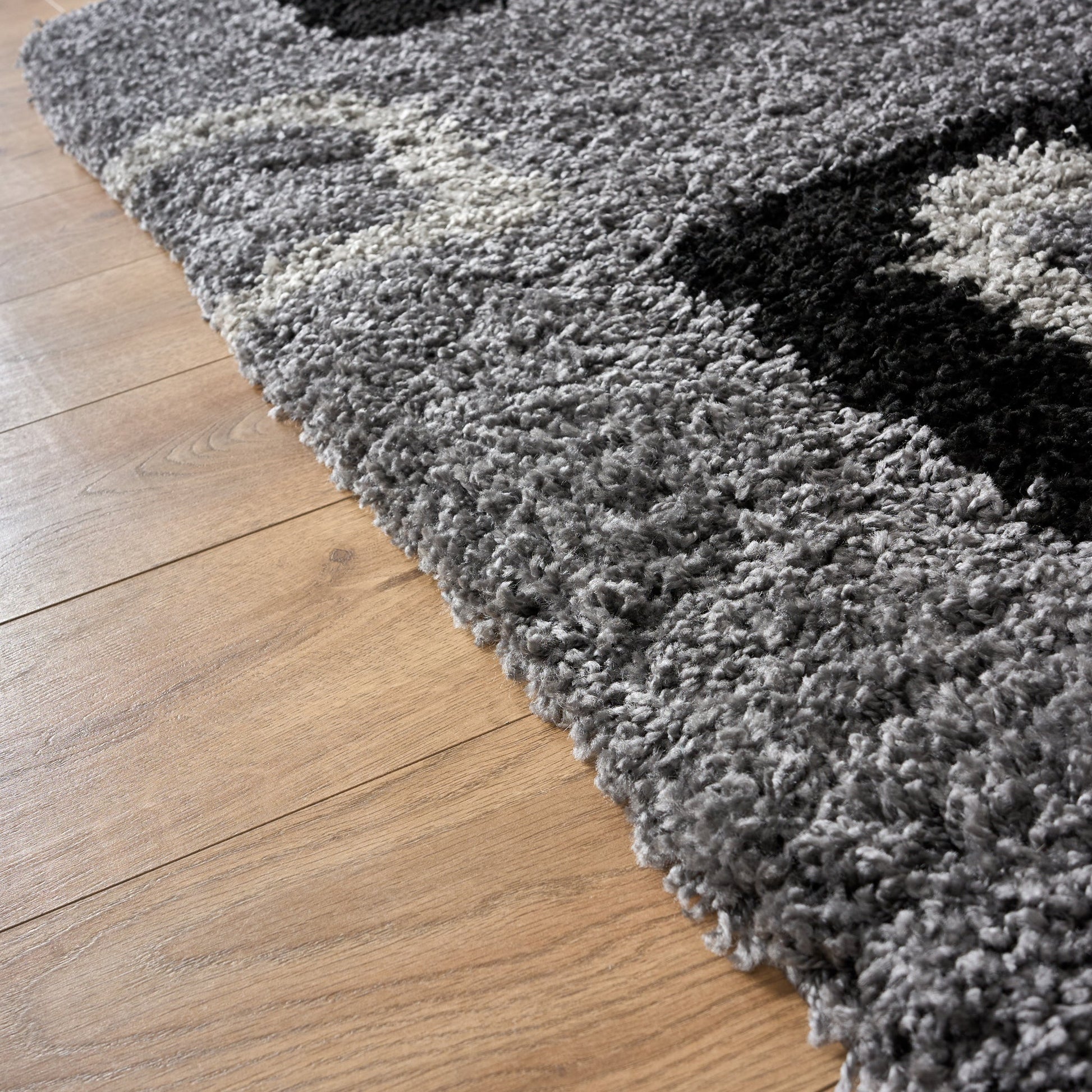 Grey Boxed Thick Shaggy Rug - California Rugs Rug Masters