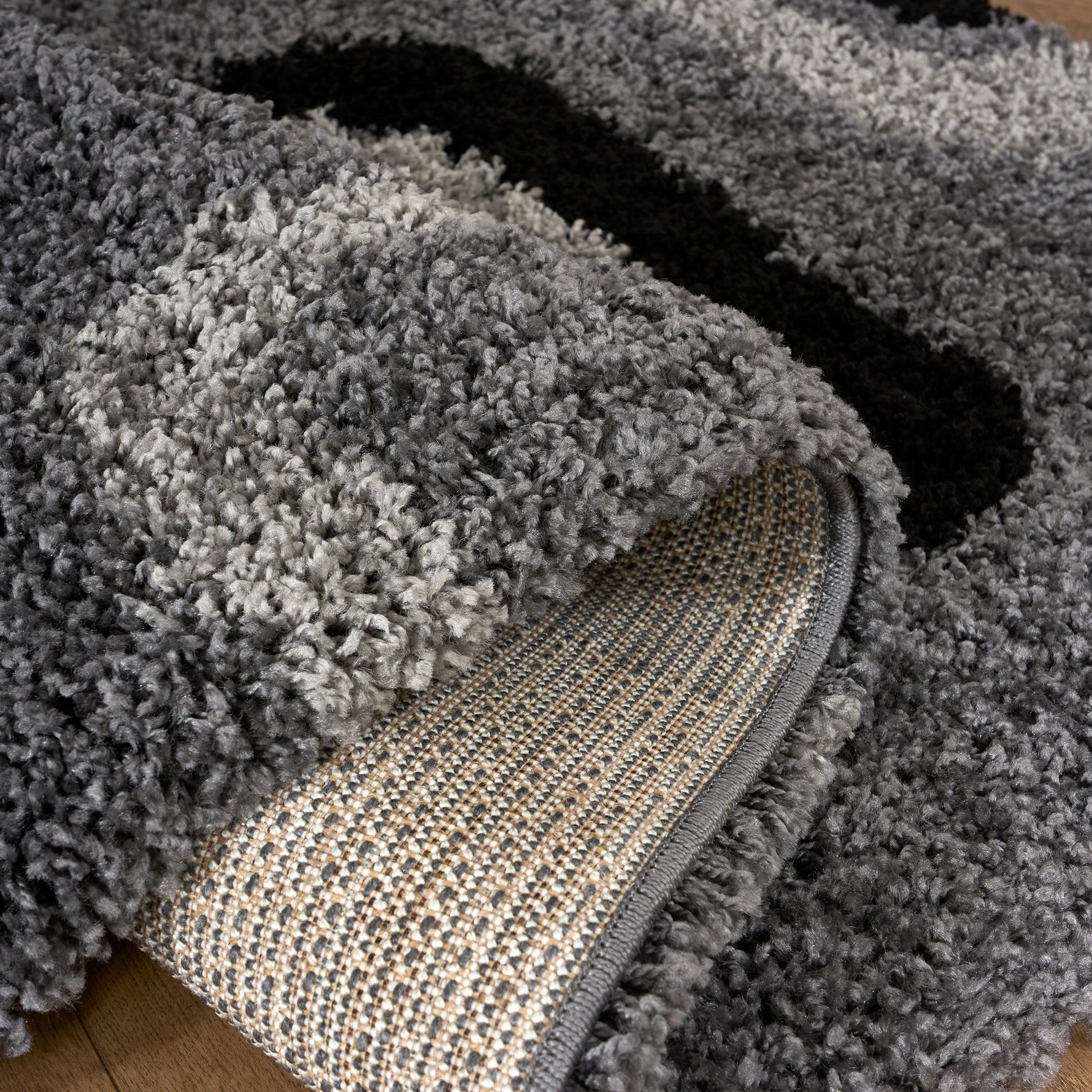 Grey Boxed Thick Shaggy Rug - California - Bargainia.com - 