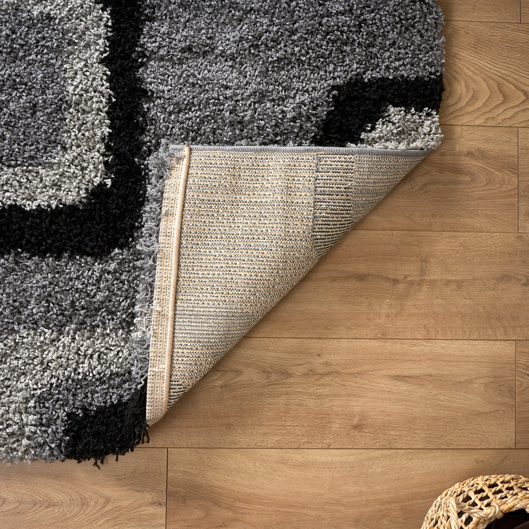 Grey Boxed Thick Shaggy Rug - California Rugs Rug Masters