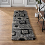 Grey Boxed Thick Shaggy Rug - California - Bargainia.com - 