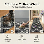 Grey Chevron Runner Rug | Hessian Backed Flexible Stair & Hallway Carpet Runner - Bargainia.com - 
