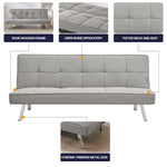 Grey Click Clack 3 Seater Sofa Bed - Britney - Bargainia.com - 