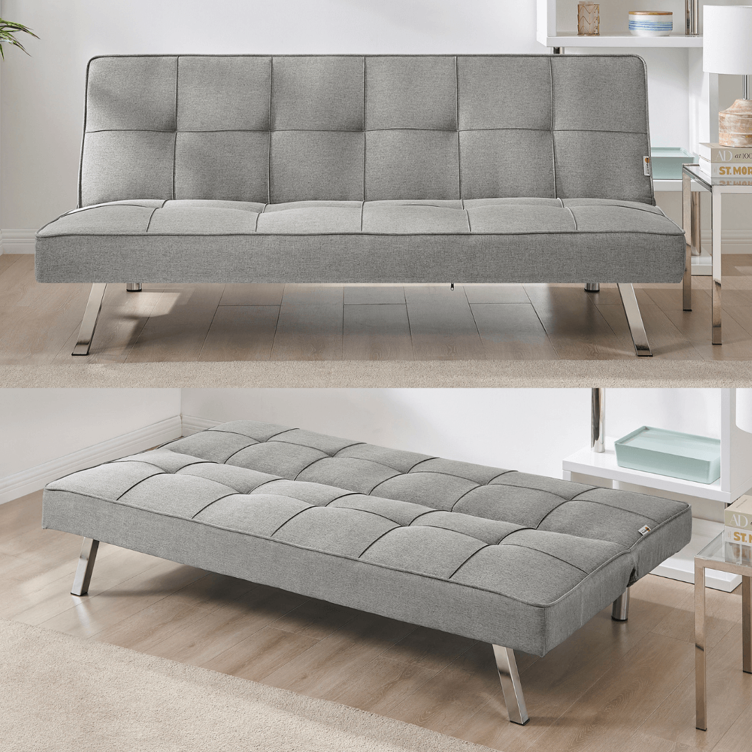 Grey Click Clack 3 Seater Sofa Bed - Britney Bargainia