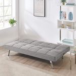Grey Click Clack 3 Seater Sofa Bed - Britney - Bargainia.com - 