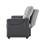 Grey Faux Suede Sofa Bed Pull Out Two Seater - Rhona - Bargainia.com - 