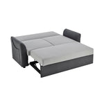 Grey Faux Suede Sofa Bed Pull Out Two Seater - Rhona - Bargainia.com - 