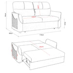 Grey Faux Suede Sofa Bed Pull Out Two Seater - Rhona - Bargainia.com - 