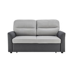 Grey Faux Suede Sofa Bed Pull Out Two Seater - Rhona - Bargainia.com - 