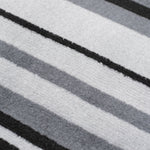 Grey Lines Striped Runner Rug | Hessian Backed Flexible Stair & Hallway Carpet Runner - Bargainia.com - 