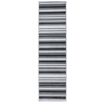 Grey Lines Striped Runner Rug | Hessian Backed Flexible Stair & Hallway Carpet Runner - Bargainia.com - 