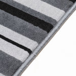 Grey Lines Striped Runner Rug | Hessian Backed Flexible Stair & Hallway Carpet Runner - Bargainia.com - 