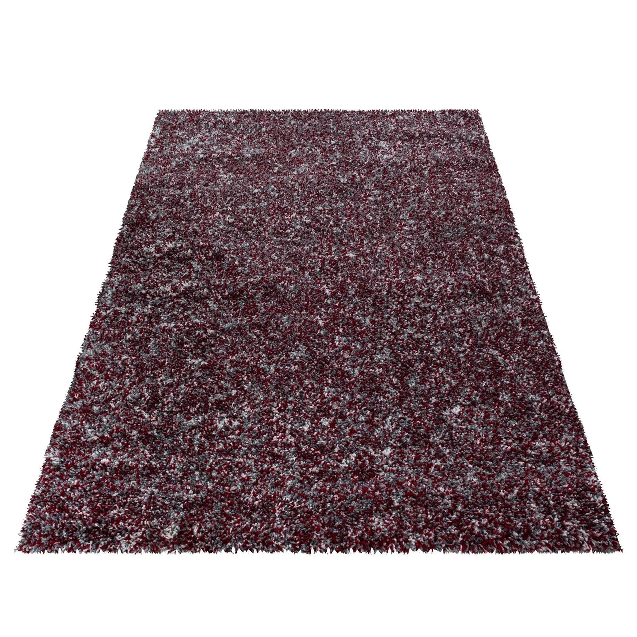 Grey & Red Blend Shaggy Rug - Enjoy Rugs Rug Masters