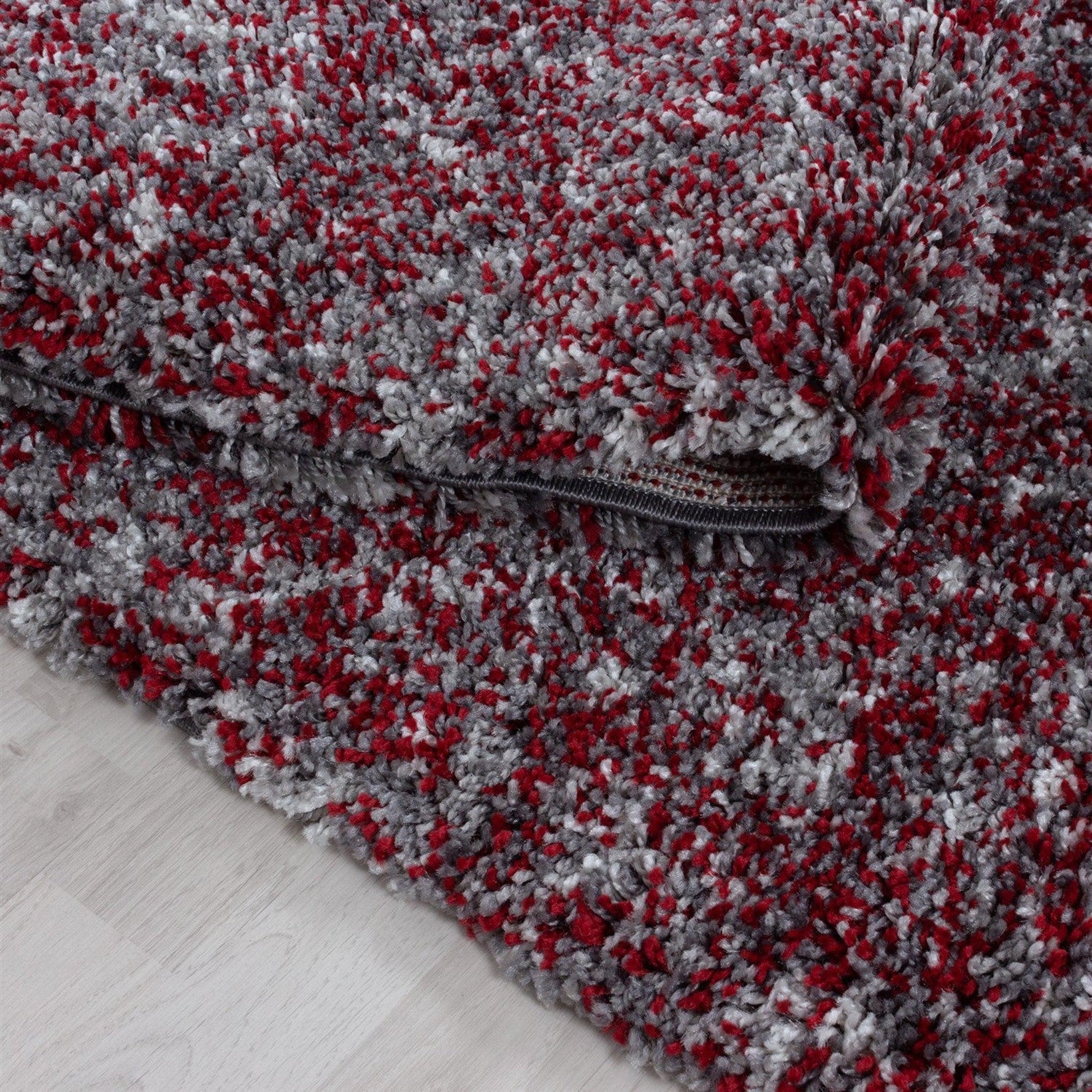 Grey & Red Blend Shaggy Rug - Enjoy - Bargainia.com - 
