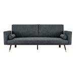 Grey Sofa Bed 3 Seater Faux Suede Click Clack - Jenna - Bargainia.com - 