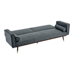 Grey Sofa Bed 3 Seater Faux Suede Click Clack - Jenna - Bargainia.com - 