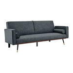 Grey Sofa Bed 3 Seater Faux Suede Click Clack - Jenna - Bargainia.com - 