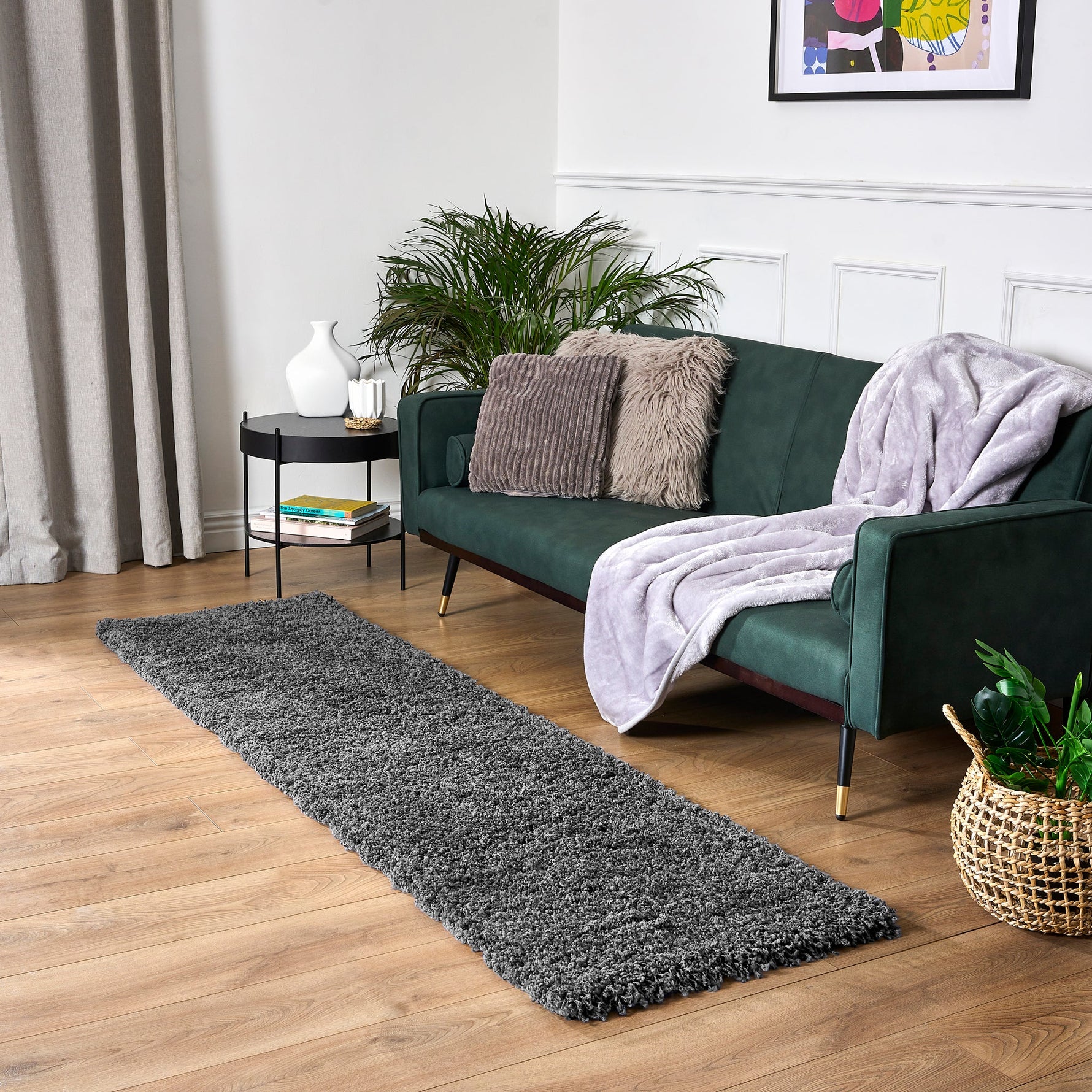 Grey Thick Shaggy Rug - California - Bargainia.com - 