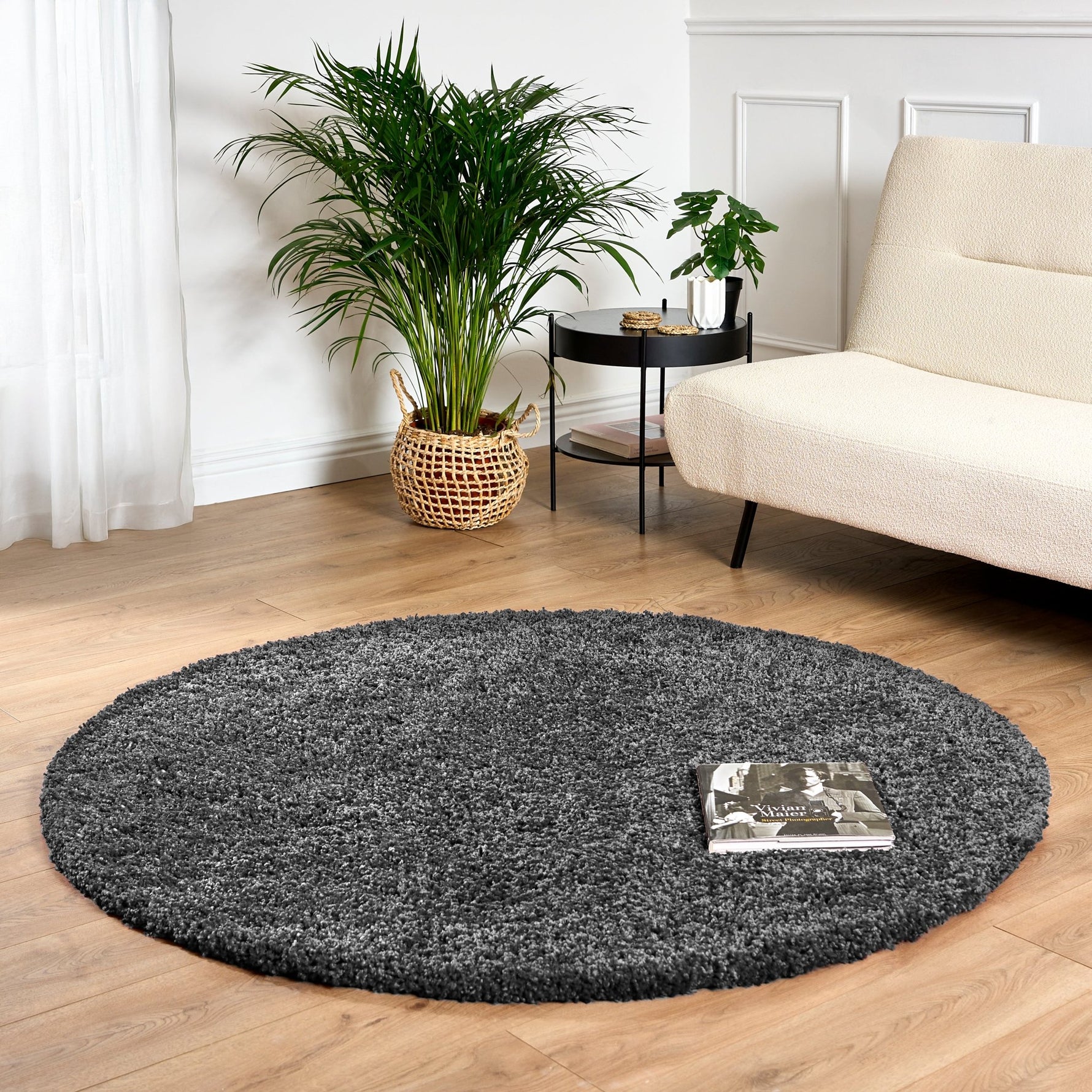 Grey Thick Shaggy Rug - California - Bargainia.com - 