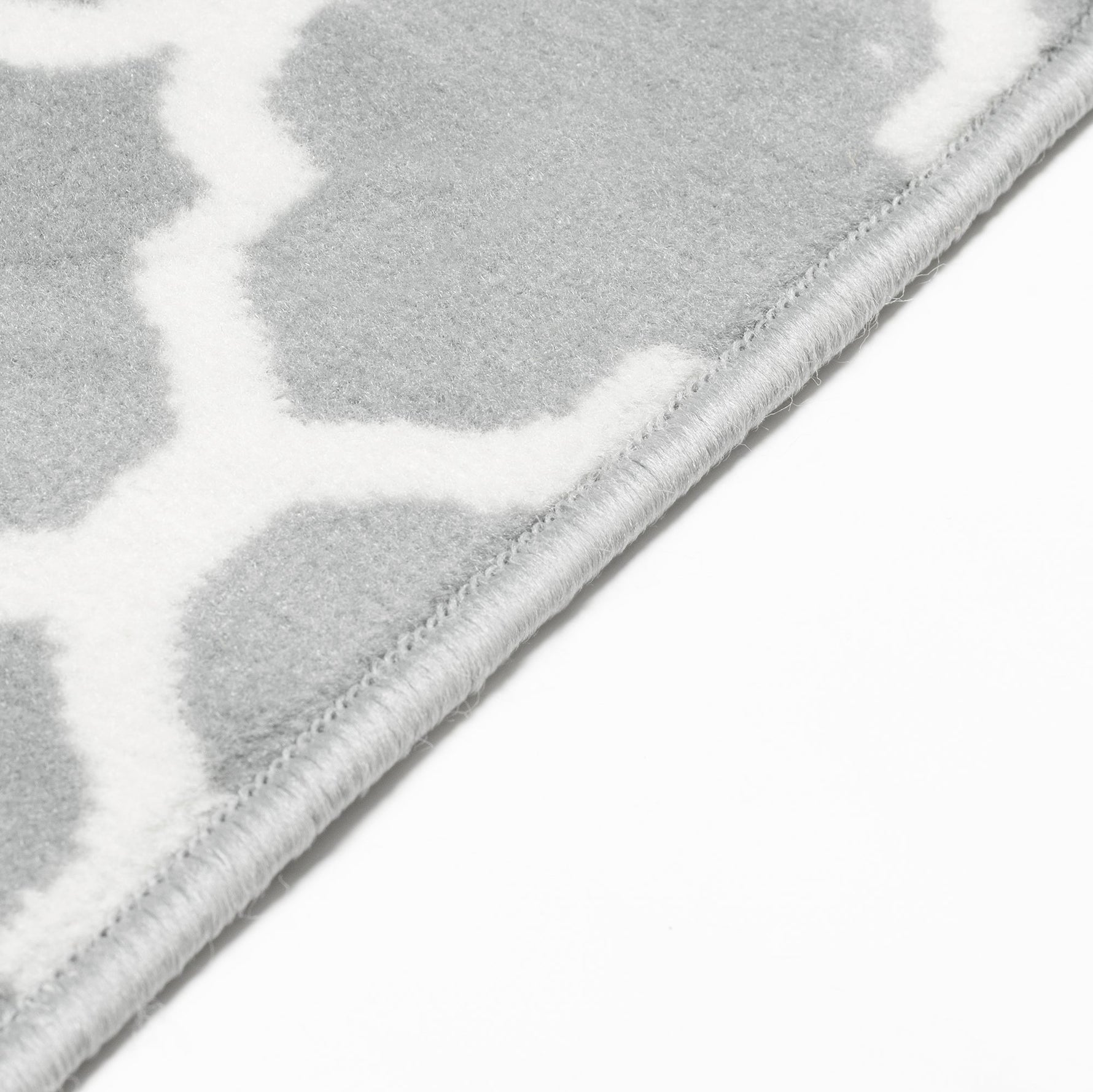 Grey Trellis Runner Rug | Hessian Backed Flexible Stair & Hallway Carpet Runner - Bargainia.com - 