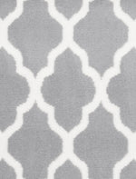 Grey Trellis Runner Rug | Hessian Backed Flexible Stair & Hallway Carpet Runner - Bargainia.com - 
