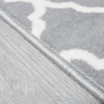 Grey Trellis Runner Rug | Hessian Backed Flexible Stair & Hallway Carpet Runner - Bargainia.com - 