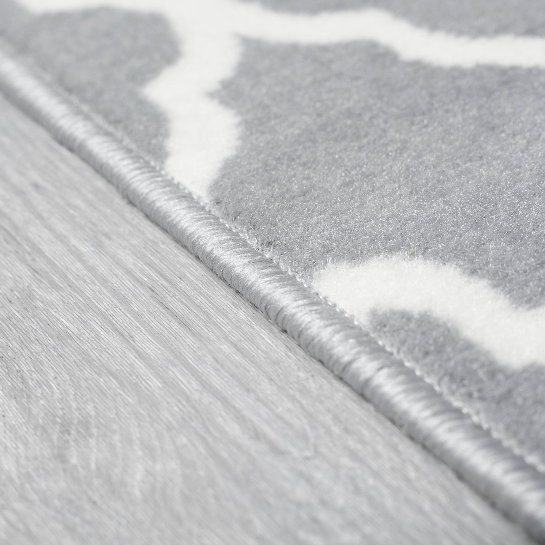 Grey Trellis Runner Rug | Hessian Backed Flexible Stair & Hallway Carpet Runner - Bargainia.com - 