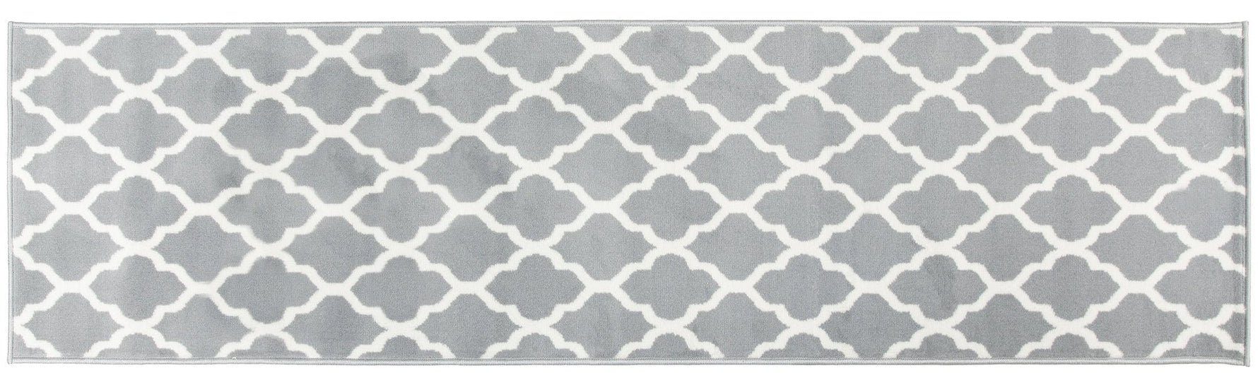 Grey Trellis Runner Rug | Hessian Backed Flexible Stair & Hallway Carpet Runner - Bargainia.com - 