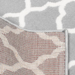 Grey Trellis Runner Rug | Hessian Backed Flexible Stair & Hallway Carpet Runner - Bargainia.com - 