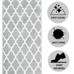 Grey Trellis Runner Rug | Hessian Backed Flexible Stair & Hallway Carpet Runner - Bargainia.com - 