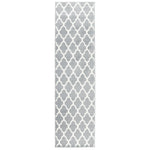 Grey Trellis Runner Rug | Hessian Backed Flexible Stair & Hallway Carpet Runner - Bargainia.com - 