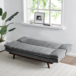 Grey Velvet 3 Seater Sofa Bed - Mondaine - Bargainia.com - 