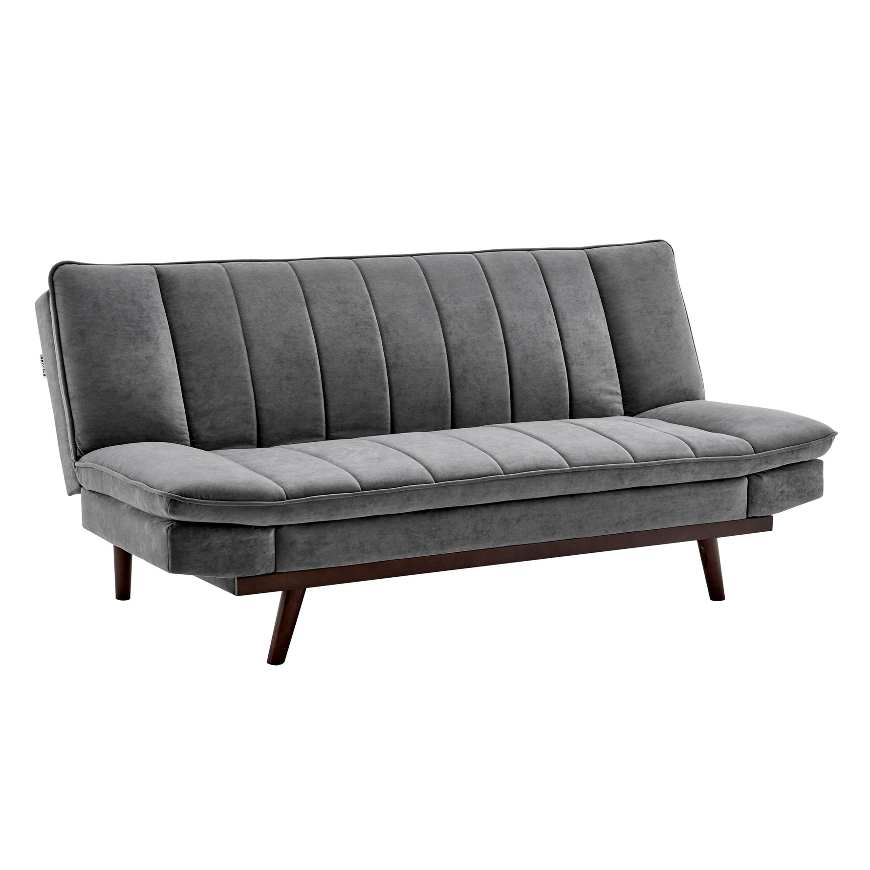 Grey Velvet 3 Seater Sofa Bed - Mondaine - Bargainia.com - 