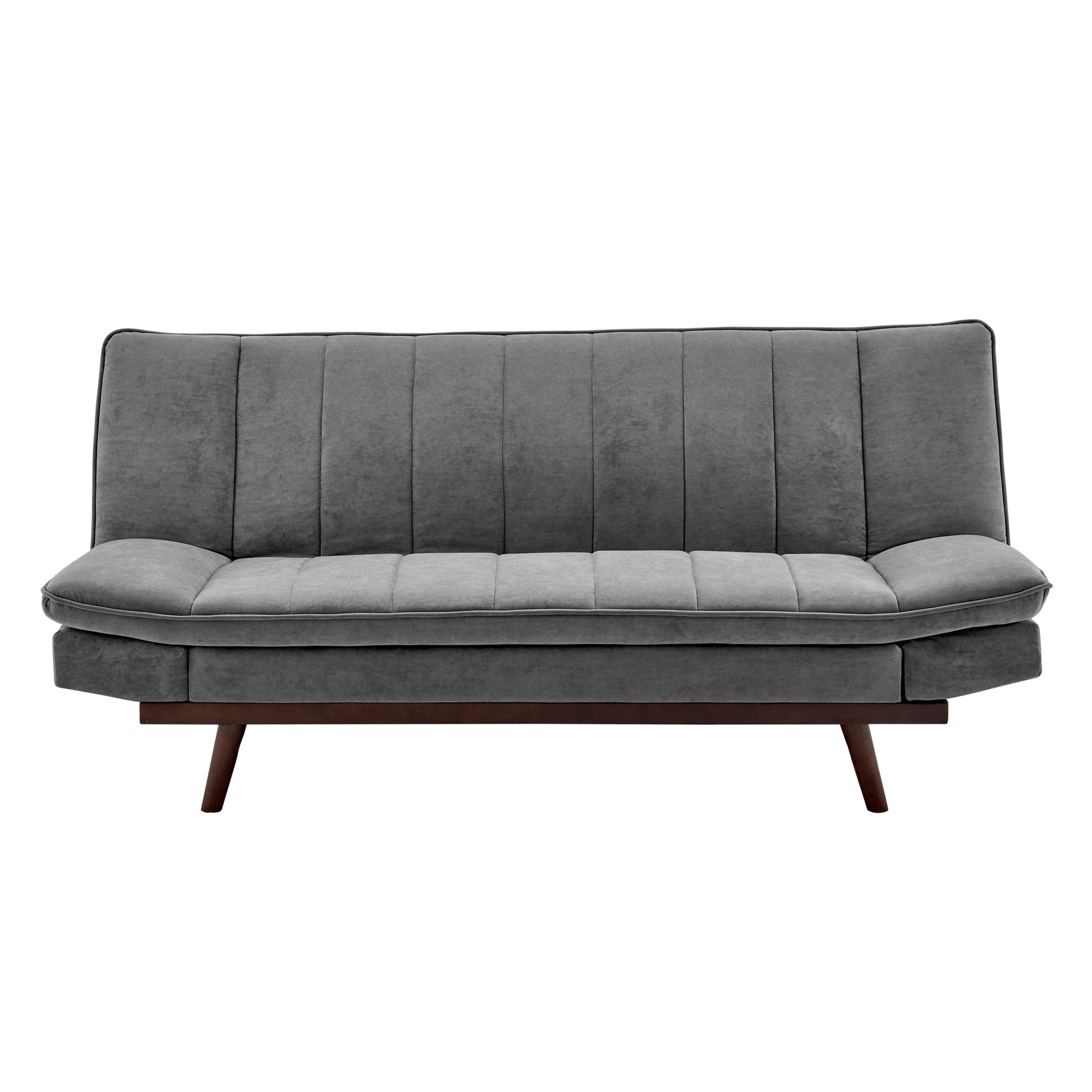Grey Velvet 3 Seater Sofa Bed - Mondaine - Bargainia.com - 