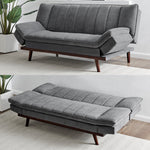 Grey Velvet 3 Seater Sofa Bed - Mondaine - Bargainia.com - 
